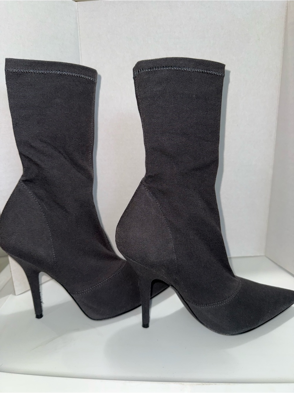 YEEZY Season 6 Black Stretch Sock Heeled Boots